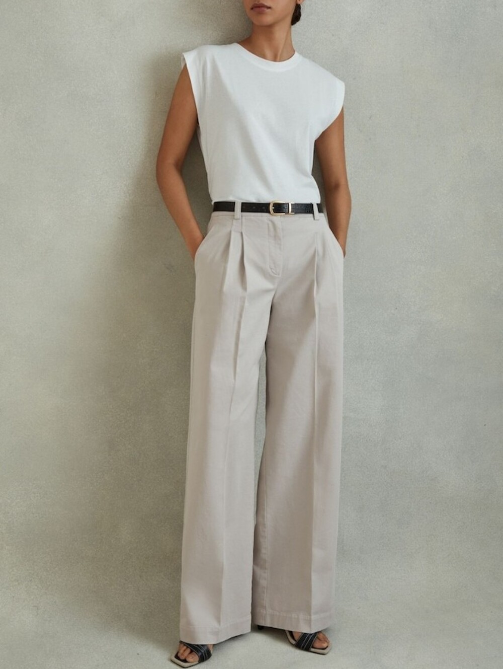 NWT REISS | $245 Astrid Cotton Wide Leg Khakis